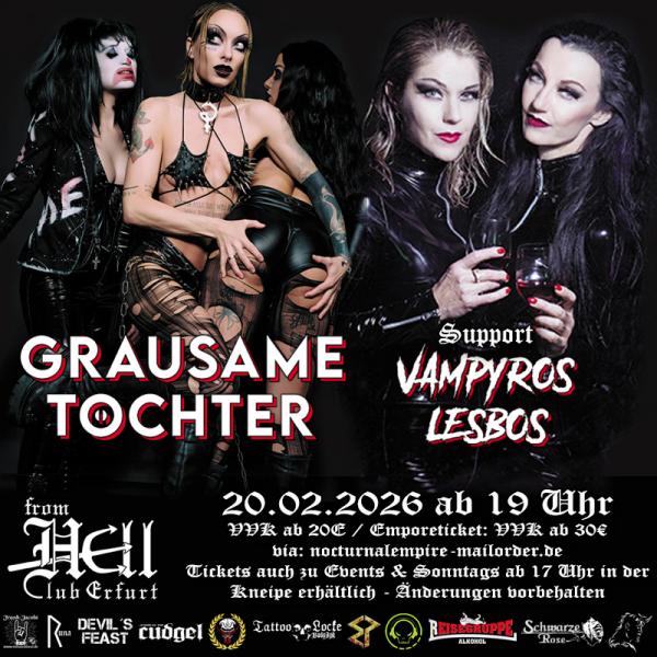 20.02.2026: Empore mit Sitzplatz - Grausame Töchter im Club From Hell in Erfurt